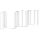 Cancello Cani Porta Pieghevole Bianco 12 Pannelli 600 cm Pioppo