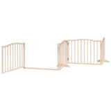 Cancello per Cani Porta Pieghevole 8 Pannelli 640 cm in Pioppo