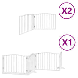 Cancello Cani Porta Pieghevole Bianco 12 Pannelli 640 cm Pioppo
