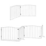 Cancello Cani Porta Pieghevole Bianco 12 Pannelli 640 cm Pioppo