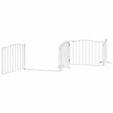 Cancello Cani Porta Pieghevole Bianco 12 Pannelli 640 cm Pioppo