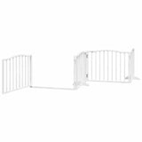 Cancello Cani Porta Pieghevole Bianco 12 Pannelli 640 cm Pioppo