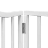 Cancello Cani Porta Pieghevole Bianco 12 Pannelli 640 cm Pioppo