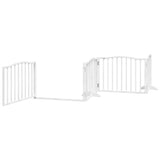 Cancello Cani Porta Pieghevole Bianco 10 Pannelli 800 cm Pioppo