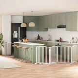 Cancello Cani Porta Pieghevole Bianco 6 Pannelli 480 cm Pioppo