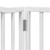 Cancello Cani Porta Pieghevole Bianco 12 Pannelli 640 cm Pioppo