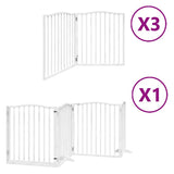 Cancello Cani Porta Pieghevole Bianco 10 Pannelli 800 cm Pioppo