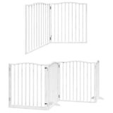 Cancello Cani Porta Pieghevole Bianco 10 Pannelli 800 cm Pioppo