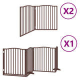 Cancello Cani Porta Pieghevole Marrone 8 Pannelli 640cm Pioppo