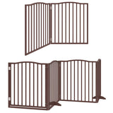 Cancello Cani Porta Pieghevole Marrone 10 Pannelli 800cm Pioppo