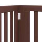 Cancello Cani Porta Pieghevole Marrone 12 Pannelli 960cm Pioppo