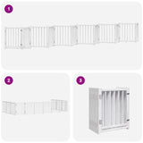 Cancello Cani Porta Pieghevole Bianco 12 Pannelli 600 cm Pioppo