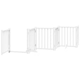 Cancello Cani Porta Pieghevole Bianco 15 Pannelli 750 cm Pioppo