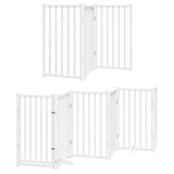 Cancello Cani Porta Pieghevole Bianco 9 Pannelli 450 cm Pioppo
