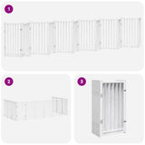 Cancello Cani Porta Pieghevole Bianco 12 Pannelli 600 cm Pioppo
