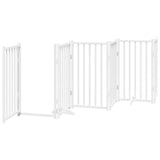 Cancello Cani Porta Pieghevole Bianco 15 Pannelli 750 cm Pioppo