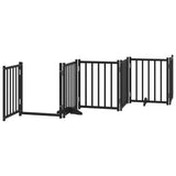 Cancello per Cani Porta Pieghevole Nero 9 Pannelli 450cm Pioppo