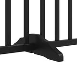 Cancello per Cani Porta Pieghevole Nero 9 Pannelli 450cm Pioppo