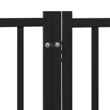 Cancello per Cani Porta Pieghevole Nero 9 Pannelli 450cm Pioppo