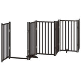 Cancello per Cani Porta Pieghevole Nero 9 Pannelli 450cm Pioppo