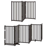 Cancello Cani Porta Pieghevole Nero 12 Pannelli 600 cm Pioppo