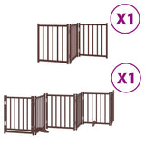 Cancello Cani Porta Pieghevole Marrone 9 Pannelli 450cm Pioppo