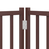 Cancello Cani Porta Pieghevole Marrone 9 Pannelli 450cm Pioppo