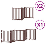 Cancello Cani Porta Pieghevole Marrone 12 Pannelli 600cm Pioppo