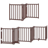 Cancello Cani Porta Pieghevole Marrone 12 Pannelli 600cm Pioppo