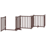 Cancello Cani Porta Pieghevole Marrone 12 Pannelli 600cm Pioppo