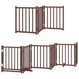 Cancello Cani Porta Pieghevole Marrone 15 Pannelli 750cm Pioppo