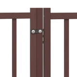 Cancello Cani Porta Pieghevole Marrone 9 Pannelli 450cm Pioppo