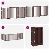 Cancello Cani Porta Pieghevole Marrone 12 Pannelli 600cm Pioppo