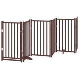 Cancello Cani Porta Pieghevole Marrone 15 Pannelli 750cm Pioppo