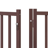 Cancello Cani Porta Pieghevole Marrone 15 Pannelli 750cm Pioppo
