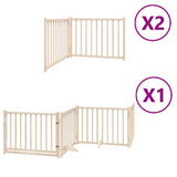 Cancello per Cani Porta Pieghevole 8 Pannelli 640 cm in Pioppo