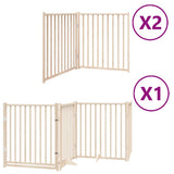 Cancello per Cani Porta Pieghevole 8 Pannelli 640 cm in Pioppo