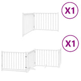 Cancello Cani Porta Pieghevole Bianco 6 Pannelli 480 cm Pioppo