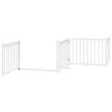 Cancello Cani Porta Pieghevole Bianco 12 Pannelli 640 cm Pioppo
