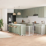 Cancello Cani Porta Pieghevole Bianco 6 Pannelli 480 cm Pioppo