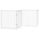 Cancello Cani Porta Pieghevole Bianco 12 Pannelli 640 cm Pioppo