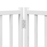 Cancello Cani Porta Pieghevole Bianco 12 Pannelli 640 cm Pioppo