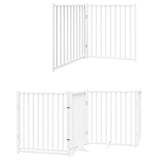 Cancello Cani Porta Pieghevole Bianco 10 Pannelli 800 cm Pioppo