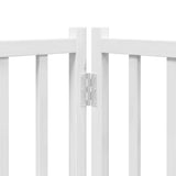 Cancello Cani Porta Pieghevole Bianco 12 Pannelli 960 cm Pioppo