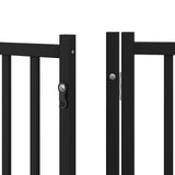 Cancello Cani Porta Pieghevole Nero 8 Pannelli 640 cm Pioppo