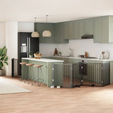 Cancello per Cani Porta Pieghevole Nero 6 Pannelli 480cm Pioppo