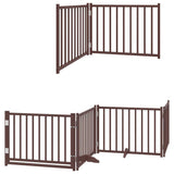 Cancello Cani Porta Pieghevole Marrone 6 Pannelli 480cm Pioppo