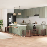 Cancello Cani Porta Pieghevole Marrone 6 Pannelli 480cm Pioppo