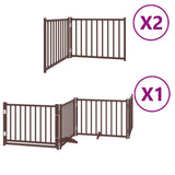 Cancello Cani Porta Pieghevole Marrone 8 Pannelli 640cm Pioppo
