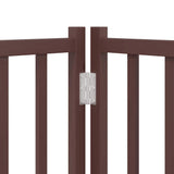 Cancello Cani Porta Pieghevole Marrone 10 Pannelli 800cm Pioppo